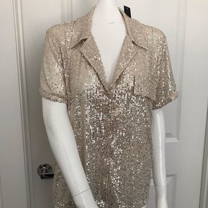 Women’s INC sequins top Simply Gorgeous.  XL Brand New with tags